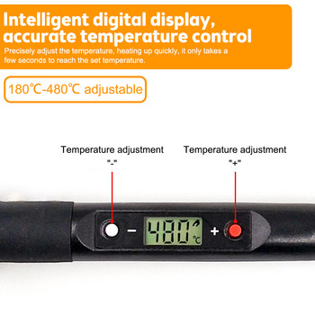 80W Електрически цифров поялник AC220-240V AC110-120V Регулируема температура с устройство за засмукване на спойка за заваряване и запояване