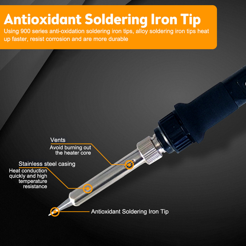80W elektriline digitaalne jootekolb AC220-240V AC110-120V Temperatuur reguleeritav jootmise imemisseadmega keevitamiseks jootmiseks