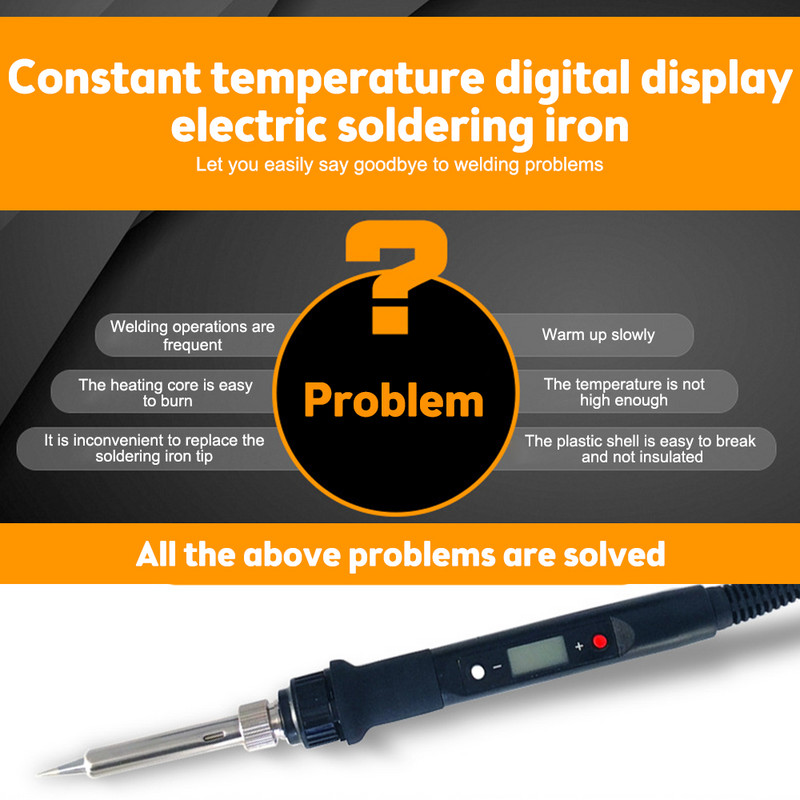 80W elektriline digitaalne jootekolb AC220-240V AC110-120V Temperatuur reguleeritav jootmise imemisseadmega keevitamiseks jootmiseks