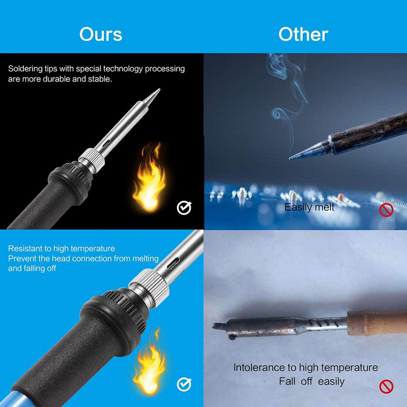 Raktáron 60 W-os elektromos forrasztópákák hőmérséklete állítható elektromos vasaló mini fogantyús hőceruza forrasztópáka