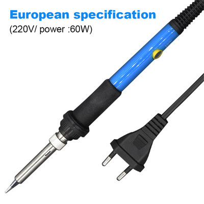 60 W-os 220 V-os elektromos forrasztópáka-készlet Állítható hőmérséklet ón-forrasztóhuzal-vas hegyekkel hegesztőpisztoly EU US UK dugójavító szerszám