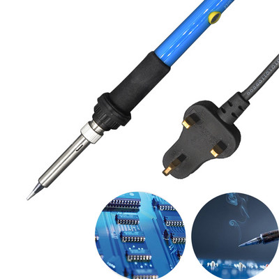 60 W-os 220 V-os elektromos forrasztópáka-készlet Állítható hőmérséklet ón-forrasztóhuzal-vas hegyekkel hegesztőpisztoly EU US UK dugójavító szerszám