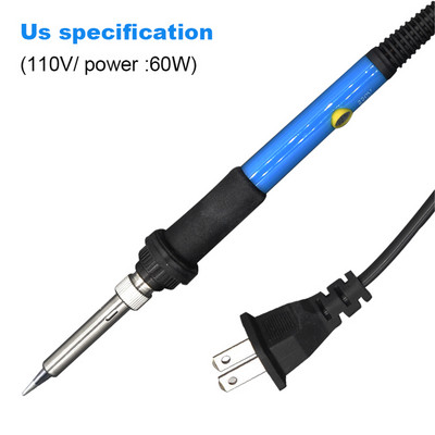 60 W-os 220 V-os elektromos forrasztópáka-készlet Állítható hőmérséklet ón-forrasztóhuzal-vas hegyekkel hegesztőpisztoly EU US UK dugójavító szerszám