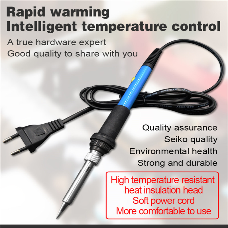 60 W-os 220 V-os elektromos forrasztópáka-készlet Állítható hőmérséklet ón-forrasztóhuzal-vas hegyekkel hegesztőpisztoly EU US UK dugójavító szerszám