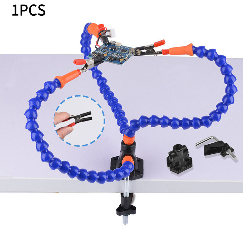 Galda skavas lodēšanas stacija ar 3 elastīgām svirām lodāmura turētājs PCB metināšanas remonta instrumenti skrūvspīles rokas metināšanas stacija