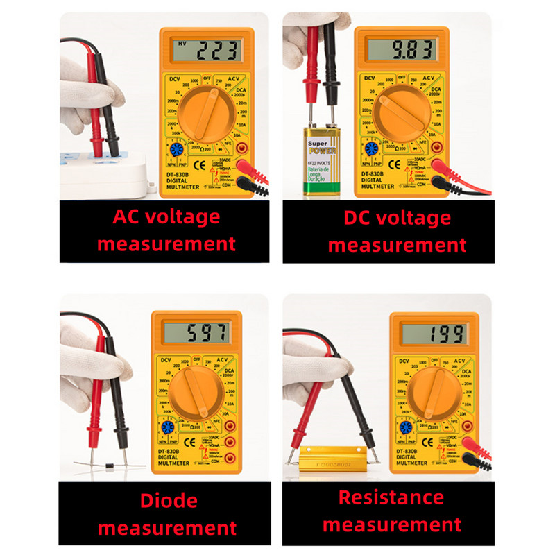 DT830B AC/DC LCD digitaalne multimeeter 750/1000V voltmeeter Ampermeeter Ohm Tester kõrge turvalisuse käeshoitav arvesti digitaalne multimeeter