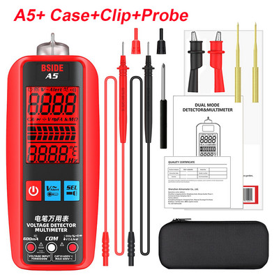 BSIDE A1 minimultimeeter LCD digitaalne tester pingedetektor 2000 loendab alalis-/ vahelduvvoolu pinge sagedustakistus NCV pidevus reaalajas