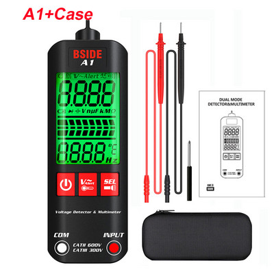 BSIDE A1 minimultimeeter LCD digitaalne tester pingedetektor 2000 loendab alalis-/ vahelduvvoolu pinge sagedustakistus NCV pidevus reaalajas