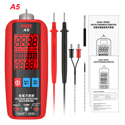 BSIDE A1 minimultimeeter LCD digitaalne tester pingedetektor 2000 loendab alalis-/ vahelduvvoolu pinge sagedustakistus NCV pidevus reaalajas