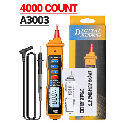 A3003 digitaalne multimeeter, pliiatsi tüüpi arvesti 4000 loendurit koos kontaktivaba vahelduv-/alalisvoolupinge takistuse mahtuvuse Hz testeri tööriistaga