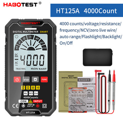 HABOTEST digitaalne multimeeter HT125A HT125B automaatne multimetro AC 600V DC 600V pinge 4000 loeb professionaalsete multimeetrite tester