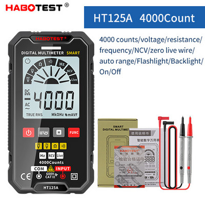 HABOTEST digitaalne multimeeter HT125A HT125B automaatne multimetro AC 600V DC 600V pinge 4000 loeb professionaalsete multimeetrite tester