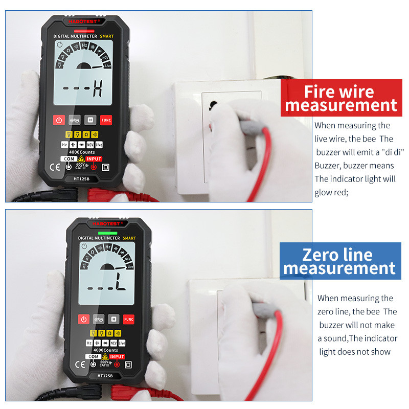 HABOTEST digitaalne multimeeter HT125A HT125B automaatne multimetro AC 600V DC 600V pinge 4000 loeb professionaalsete multimeetrite tester