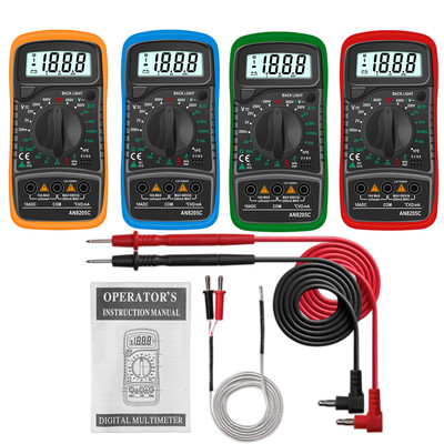 AN8205C digitális multiméter AC/DC ampermérő Volt Ohm Tesztelő Multiméter hőelemes LCD háttérvilágítással Hordozható
