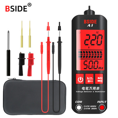 BSIDE A1 Έλεγχος τάσης ανιχνευτής πολύμετρου Έγχρωμη οθόνη ηλεκτρικό στυλό χωρίς επαφή Dual Range Live Wire test Μετρητής Ohm Hz NCV