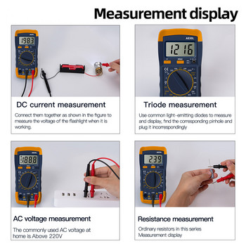 A830L LCD Ψηφιακό πολύμετρο AC DC Δίοδος Τάσης Συχνότητας Πολυελεγκτής Ρεύματος Φωτεινή οθόνη με λειτουργία βομβητή