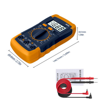 A830L LCD digitālais multimetrs maiņstrāvas līdzstrāvas sprieguma diode Freguency multitester Strāvas testeris Gaismas displejs ar skaņas signālu