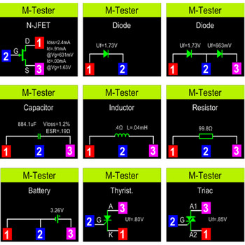 LCR-TC1 LCR-T7 Δοκιμαστής τρανζίστορ Πολύμετρο Πολύχρωμη οθόνη TFT για Τρανζίστορ αντίστασης πυκνωτή τριόδου διόδου MOS/PNP/NPN