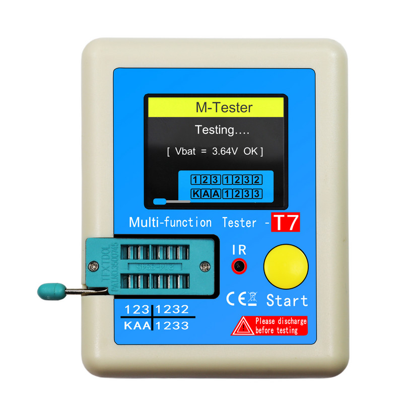 LCR-T7/TC1 Nou Tester de tranzistori TFT Diode Triode Contor de capacitate LCR ESR Contor NPN PNP MOSFET IR Tester Multimetru