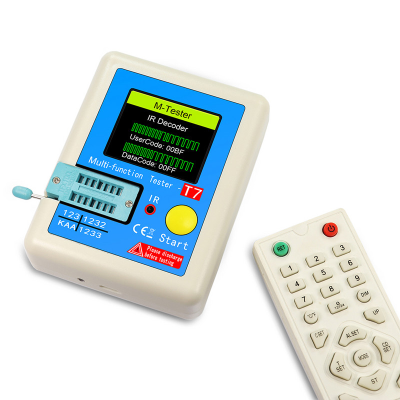 LCR-T7/TC1 Nou Tester de tranzistori TFT Diode Triode Contor de capacitate LCR ESR Contor NPN PNP MOSFET IR Tester Multimetru