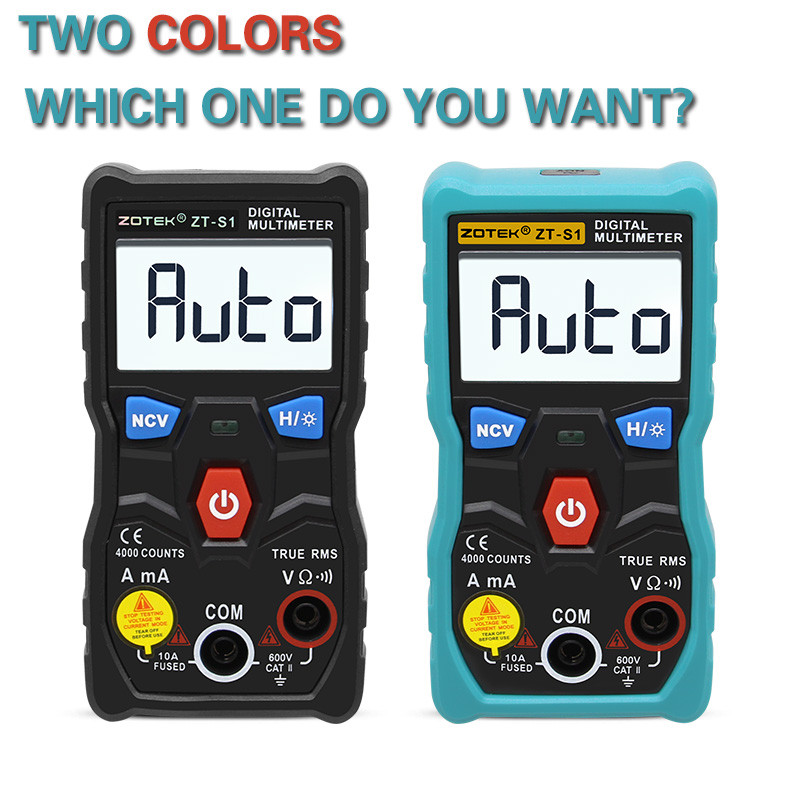 ZOYI ZT-S1 digitális multiméter teszter, automatikus mérési távolsággal True rms automotriz Mmultimetro NCV LCD háttérvilágítással + zseblámpával, mint az RM403B
