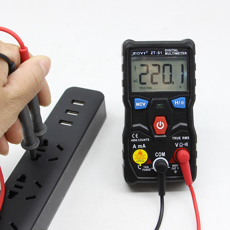 ZOYI ZT-S1 digitális multiméter teszter, automatikus mérési távolsággal True rms automotriz Mmultimetro NCV LCD háttérvilágítással + zseblámpával, mint az RM403B