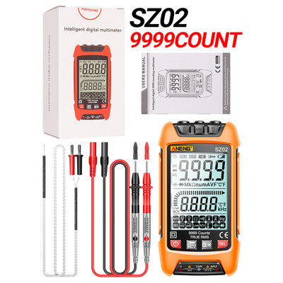 Multimetru digital inteligent ANENG SZ02 6000 de numărări True RMS Contor de capacitate electrică automată Tester de tranzistori de rezistență la temperatură