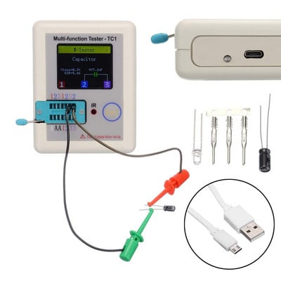 LCR-TC1 1.8" TFT LCD Display Multimetru Tester tranzistori Diodă Triodă Condensator Rezistor Detector MOSFET NPN PNP Triac MOS