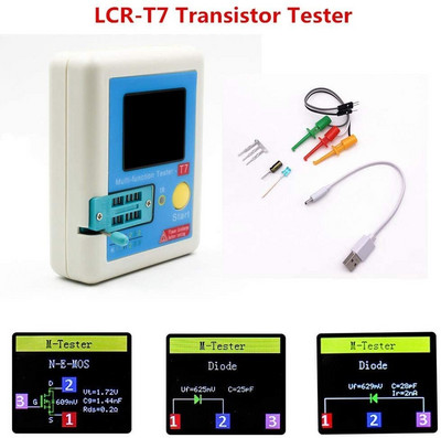 LCR-T7 T7-H tranzistora testeris TFT diodes triodes kapacitātes mērītājs LCR ESR mērītājs NPN PNP MOSFET IR daudzfunkciju testera multimetrs