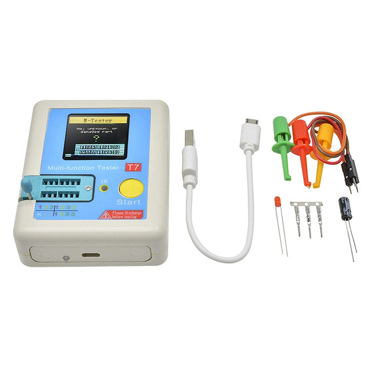 LCR-T7 T7-H Δοκιμαστής τρανζίστορ TFT Δίοδος Τρίοδος Μετρητής χωρητικότητας LCR ESR Μετρητής NPN PNP MOSFET IR Πολυμέτρο δοκιμής πολλαπλών λειτουργιών