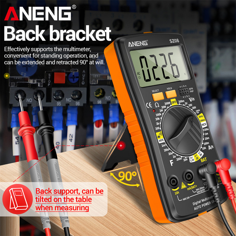 Multimetru digital SZ08 Depozitare ultra-subțire Multimetro profesional Voltmetru automat AC DC 220V Testere de mână de rezistență