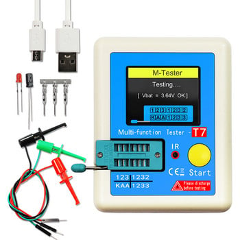 Мултиметър транзистор тестер TFT диод триод капацитет LCR ESR метър NPN PNP MOSFET LCR-T7 T1 T4