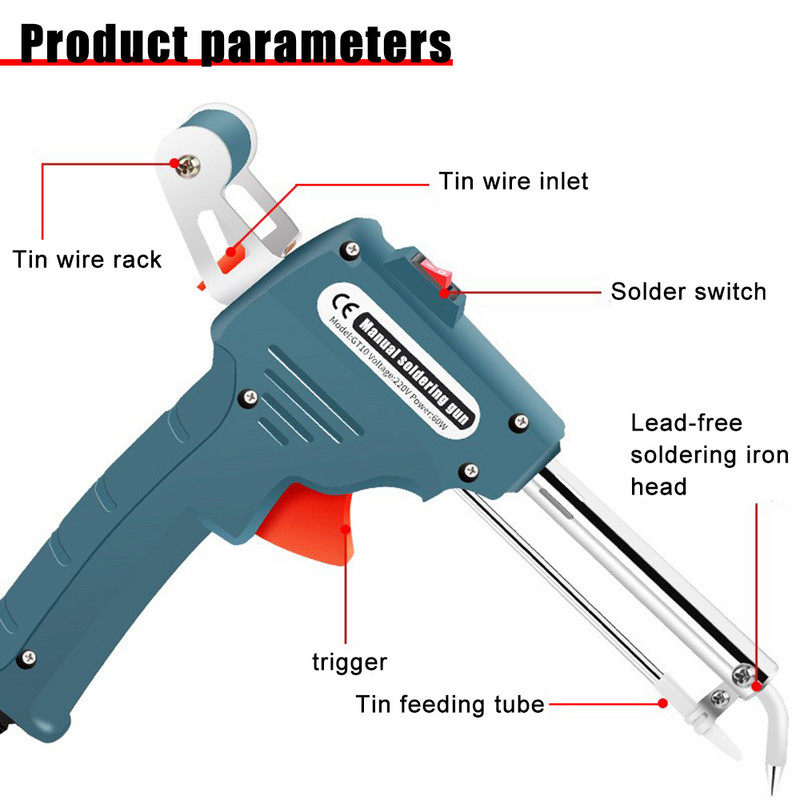 110V/220V 60W Încălzire externă portabilă de înaltă calitate, alimentare automată, instrumente de reparare pentru lipire cu staniu, mufă EU/US/CN
