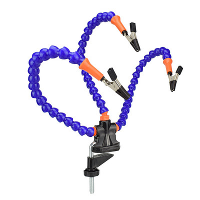 Turētājs LED Galda skavas lodēšana palīdzošas rokas Trešās rokas instrumenta lodēšanas stacija USB 3X apgaismots palielinātājs metināšanas remonta rīks