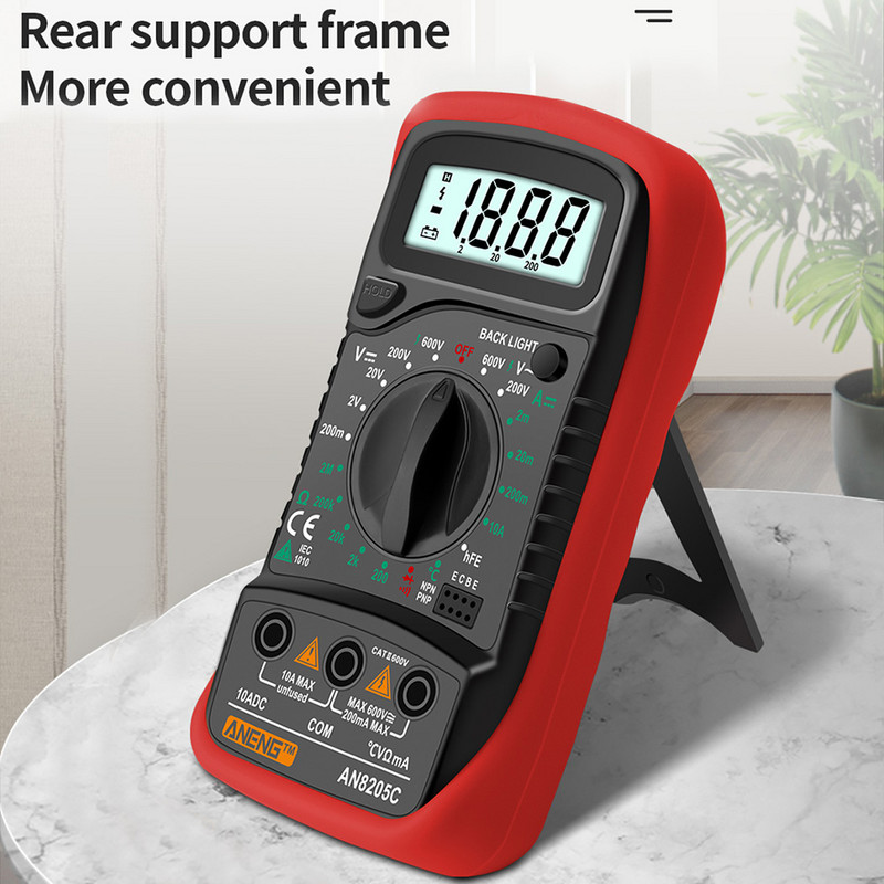 ANENG AN8205C digitális multiméter AC/DC ampermérő Volt Ohm Tesztelő Multiméter hőelemes LCD háttérvilágítással Hordozható
