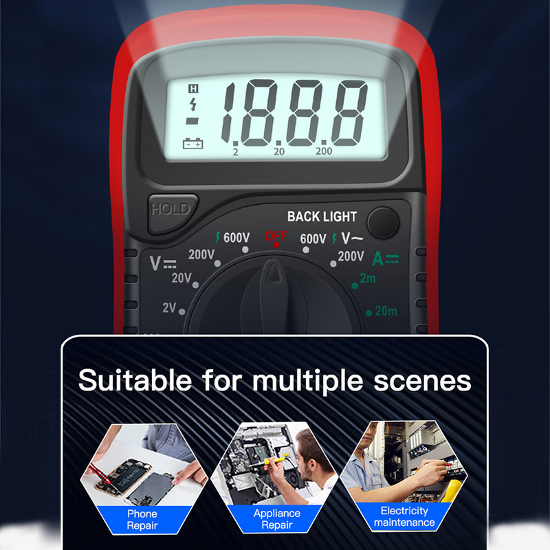 ANENG AN8205C digitális multiméter AC/DC ampermérő Volt Ohm Tesztelő Multiméter hőelemes LCD háttérvilágítással Hordozható