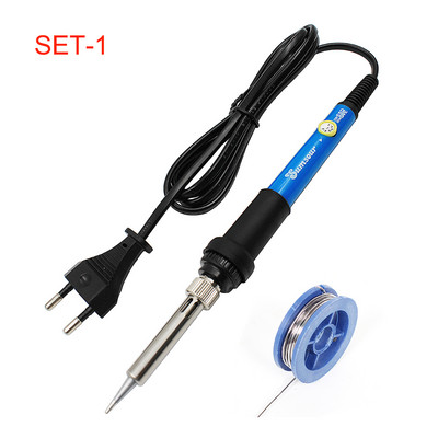 220V / 110V 60W Stație de lipit fier de lipit cu temperatură reglabilă cu 5 bucăți Flux de pastă de sârmă de lipit