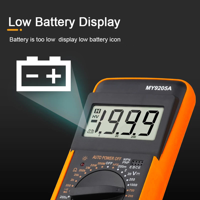 Tester multimetru digital MY9205A Contor manual de tensiune pentru gama True RMS Tester pentru tranzistori Instrumente de măsurare pentru electrician