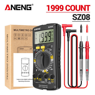 ANENG SZ08 üliõhukesed mälumahuga digitaalne multimeeter, professionaalne arvesti, automaatne voltmeeter, vahelduvvoolu alalisvoolu 220 V takistuse käepideme testrid