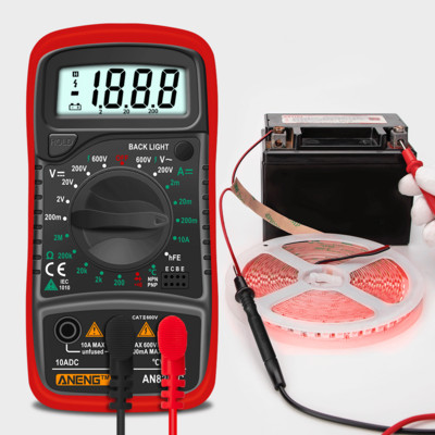 ANENG AN8205C skaitmeninis multimetras kintamosios srovės / nuolatinės srovės ampermetras, voltų omų bandymo matuoklis, profesionalus multimetras su termoporos LCD foninio apšvietimo ekranu