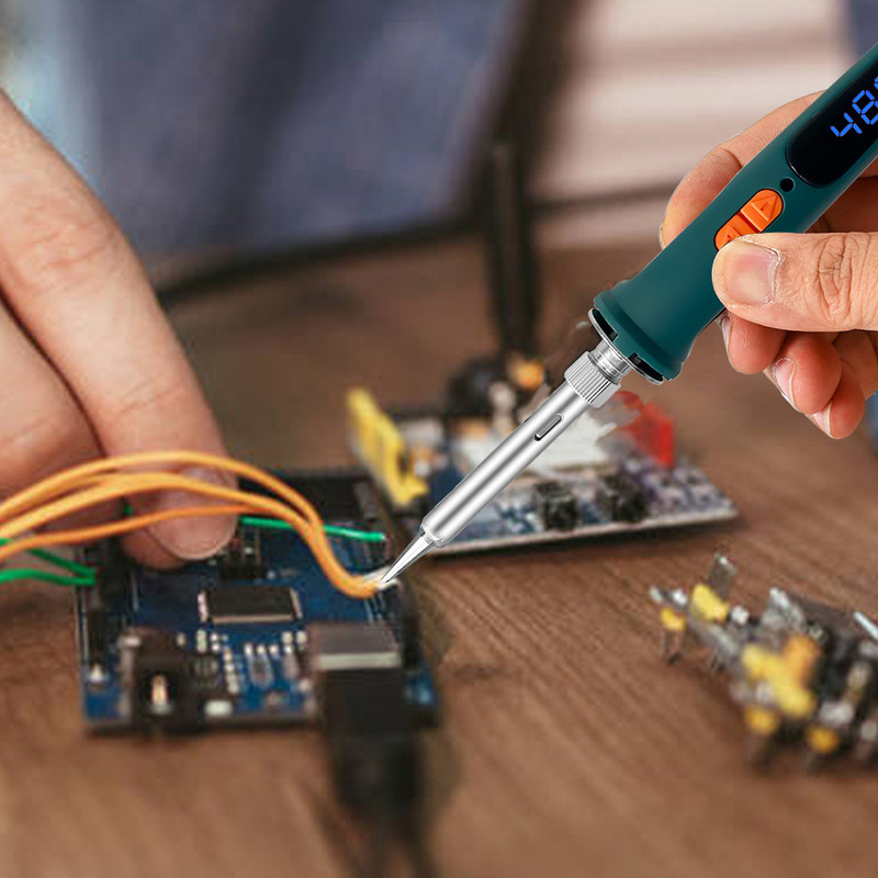 Instrumente de sudura cu pistol de lipit digital LCD de 120 W cu încălzire rapidă din ceramică, set de fier de lipit electric cu temperatură reglabilă