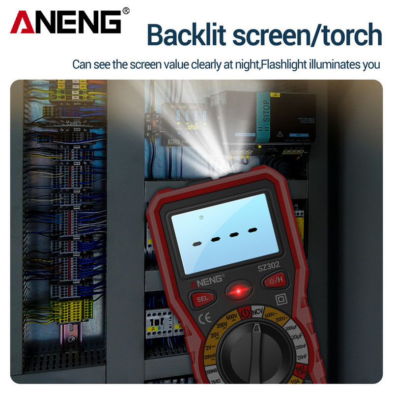 ANENG SZ302 digitális multiméter AC/DC feszültségáram automatikus tesztelő NCV érzékelő ellenállás ohm ampermérő kapacitásmérő