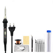 Regulējama temperatūra 220V 60W/80W LCD ekrāns Elektriskais lodāmurs Pārstrādāt dzelzs stacijas metināšanas rīku piederumi