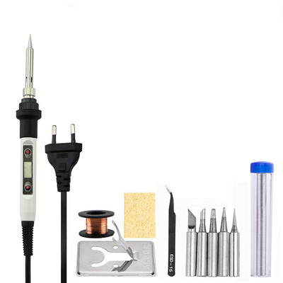 Regulējama temperatūra 220V 60W/80W LCD ekrāns Elektriskais lodāmurs Pārstrādāt dzelzs stacijas metināšanas rīku piederumi