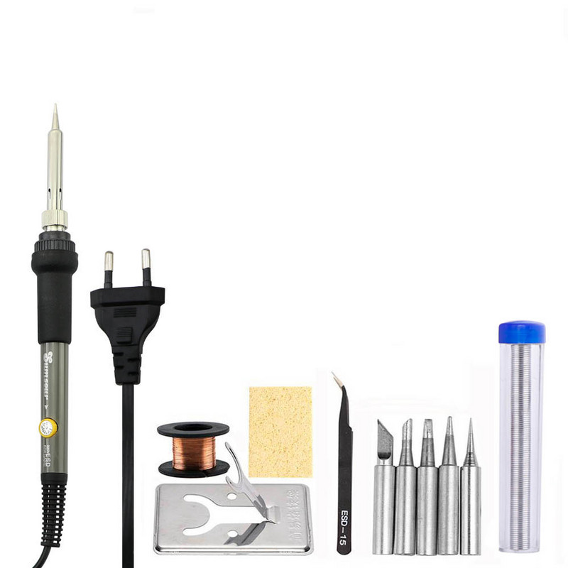 Regulējama temperatūra 220V 60W/80W LCD ekrāns Elektriskais lodāmurs Pārstrādāt dzelzs stacijas metināšanas rīku piederumi