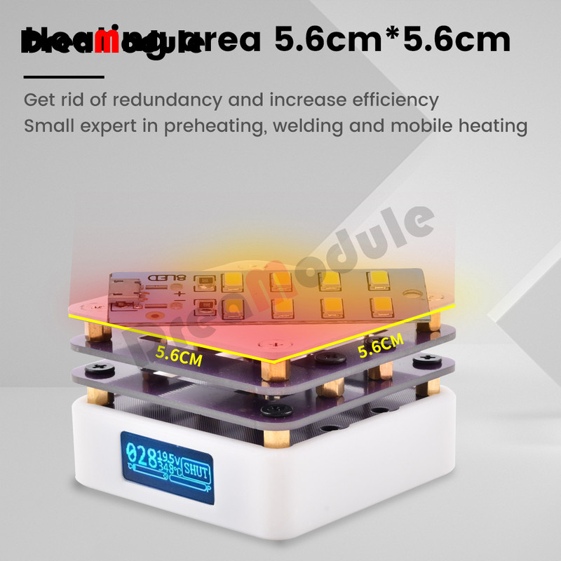 Mini kaitvietės pašildytuvo pakaitinimo stoties perdirbimo stotelė PCB plokščių litavimo išlitavimas kaitinimo plokštės OLED ekranas LED taisymo įrankiai