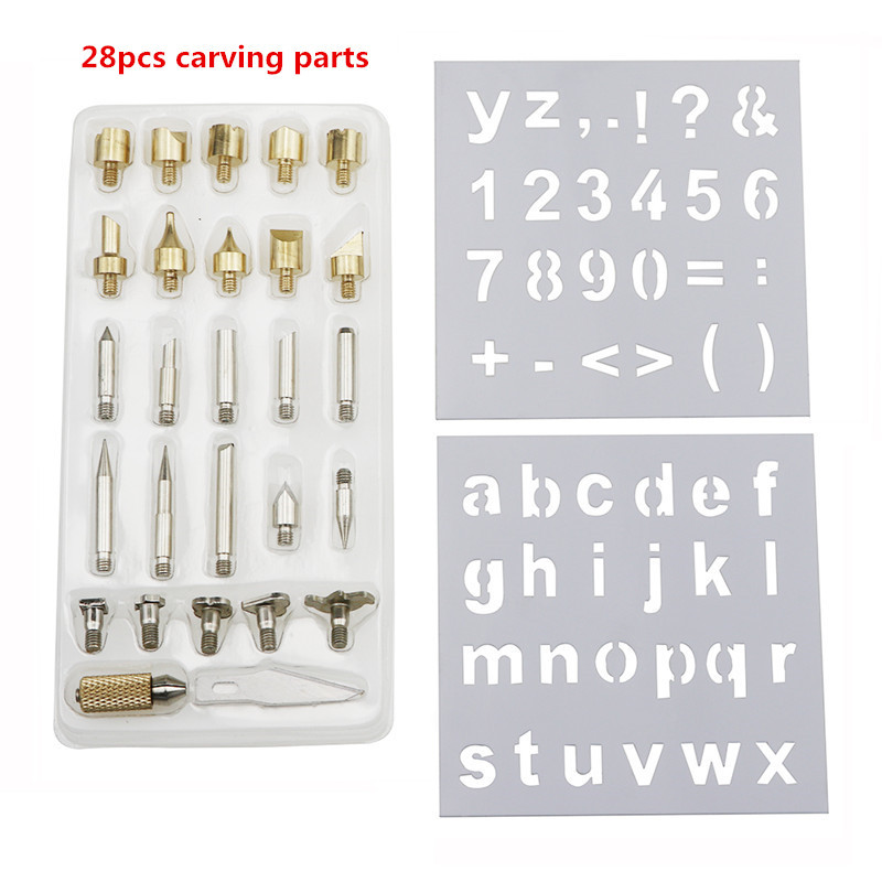 220V 60W reguliuojamas lituoklis medienos deginimo rašiklių rinkinys WoodBurning kaltiniai antgaliai Blade Pyrography Tool litavimo rašiklio rinkinys