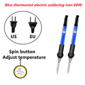 Mini elektriskais lodāmurs mājsaimniecības regulējams rokturis temperatūras lodēšanas pildspalva lodēšanas pistoles remonta lodēšanas rīks 60W