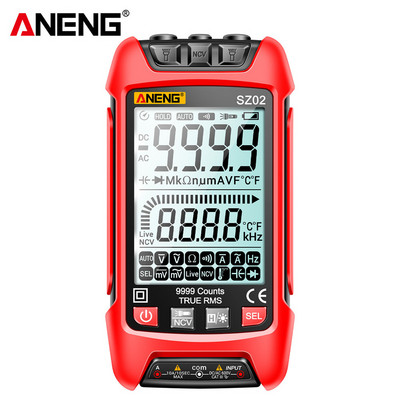 SZ01 SZ02 Multimetru digital inteligent 6000 de numărări Gamă automată True RMS DC AC Tensiune curent NCV Tester de rezistență cu lumini LED