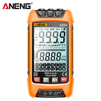 SZ01 SZ02 Multimetru digital inteligent 6000 de numărări Gamă automată True RMS DC AC Tensiune curent NCV Tester de rezistență cu lumini LED